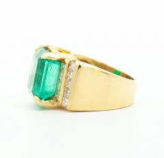 GIA Certified 13 Carat Colombian Emerald Mens Ring in 18K Gold - 3574309