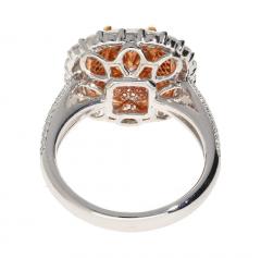 GIA Certified 2 69 Carat Fancy Orangey Pink Diamond and Diamond Halo Ring - 3772528