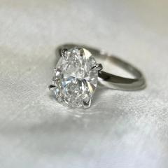 GIA Certified 3 Carat Oval Cut Lab Grown CVD Diamond Solitaire Engagement Ring - 3556569