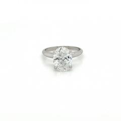 GIA Certified 3 Carat Oval Cut Lab Grown CVD Diamond Solitaire Engagement Ring - 3556608