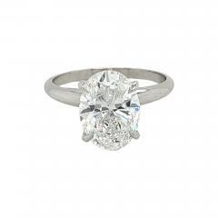 GIA Certified 3 Carat Oval Cut Lab Grown CVD Diamond Solitaire Engagement Ring - 3610516
