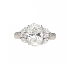 GIA Certified 4 Carat TW Oval Lab Grown Diamond Platinum Engagement Ring - 3751190