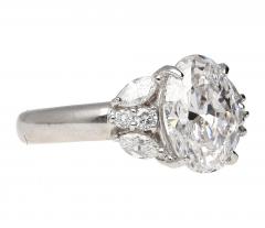 GIA Certified 4 Carat TW Oval Lab Grown Diamond Platinum Engagement Ring - 3772428