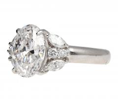 GIA Certified 4 Carat TW Oval Lab Grown Diamond Platinum Engagement Ring - 3772429