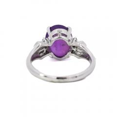 GIA Certified 5 32 Carat Purple Star Sapphire and Diamond Ring Platinum - 3798772