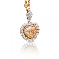 GIA Certified 5 78 Carat Fancy Color Shield Cut Diamond Pendant Necklace - 3772471