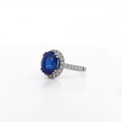 GIA Certified 6 01 Carat Sapphire Diamond in Halo Engagement Ring - 3991428