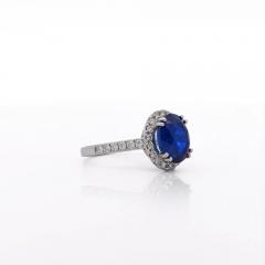 GIA Certified 6 01 Carat Sapphire Diamond in Halo Engagement Ring - 3991429