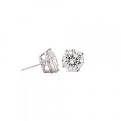 GIA Certified 8 02 Carat TW Natural Round Cut Diamond Stud Earrings - 3991409