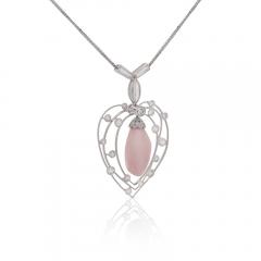 GIA Certified Natural Pink Saltwater Conch Pearl Vintage Necklace - 3896568