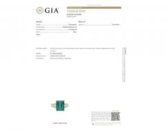 GIA Certified Rectangular Cut Blue Green Indicolite Tourmaline and Diamond - 3515134