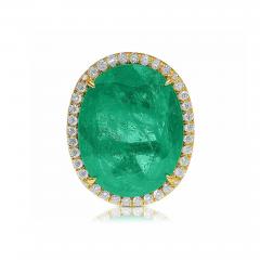 GIA certified 10 Carat Oval Cut Emerald set in 18k solid gold ring - 3633646