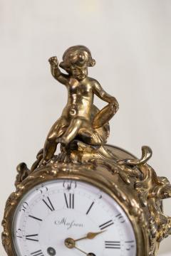 GILT BRONZE LOUIS XV STYLE ELEPHANT MANTEL CLOCK - 3022392