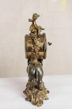 GILT BRONZE LOUIS XV STYLE ELEPHANT MANTEL CLOCK - 3022439