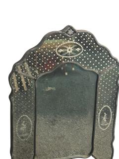 GLAMOROUS FANCY EDGE ITALIAN ETCHED MIRROR WITH WONDERFUL PATINA - 4496631