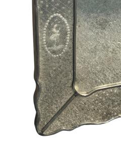 GLAMOROUS FANCY EDGE ITALIAN ETCHED MIRROR WITH WONDERFUL PATINA - 4496634