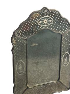 GLAMOROUS FANCY EDGE ITALIAN ETCHED MIRROR WITH WONDERFUL PATINA - 4496637