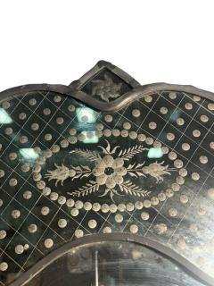 GLAMOROUS FANCY EDGE ITALIAN ETCHED MIRROR WITH WONDERFUL PATINA - 4496639