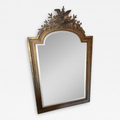 GRAND 19TH CENTURY GILTWOOD MIRROR WITH BIRD ARROWS TORCH CREST - 2885911