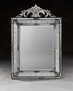 GRAND 19TH CENTURY VENETIAN MURANO BEVELLED GLASS WALL MIRROR - 2553956