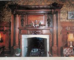 GRAND ANTIQUE 19TH CENTURY CARVED WALNUT FIRE SURROUND - 2152612