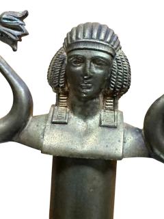 GRAND TOUR PAIR OF DORE BRONZE EGYPTIAN REVIVAL TWO CANDLE CANDELABRA - 4495643