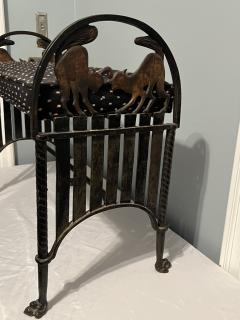 GREAT ART DECO CAST IRON CAT BENCH - 4001232