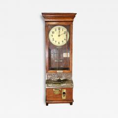 GREAT DESIGN OAK 1900S INTERNATIONAL TIME RECORDING CLOCK NYC - 4073736