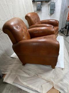 GREAT PAIR OF ART DECO LEATHER CLUB CHAIRS - 3022442