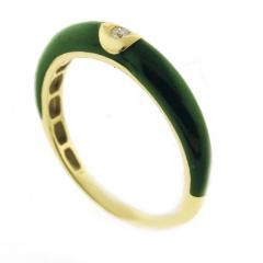 GREEN ITALIAN ENAMEL SMALL DOME RING - 3015741