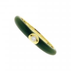 GREEN ITALIAN ENAMEL SMALL DOME RING - 3017445