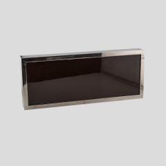 Gabriella Crespi 1960s chrome metal box with lid bird eye maple wood decor - 4099992