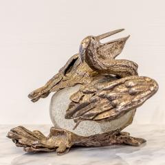 Gabriella Crespi An Italian Gilt Silver and Glass Pelican by Gabriella Crespi signed circa 1970s - 3091615