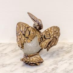 Gabriella Crespi An Italian Gilt Silver and Glass Pelican by Gabriella Crespi signed circa 1970s - 3091617