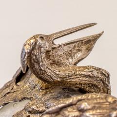 Gabriella Crespi An Italian Gilt Silver and Glass Pelican by Gabriella Crespi signed circa 1970s - 3091623