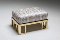 Gabriella Crespi Brass Gabriella Crespi Style Lounge Chair and Ottoman 1970s - 1431142