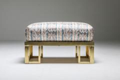 Gabriella Crespi Brass Gabriella Crespi Style Lounge Chair and Ottoman 1970s - 1431143