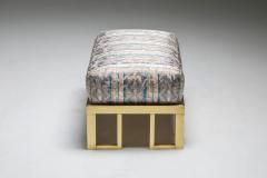 Gabriella Crespi Brass Gabriella Crespi Style Lounge Chair and Ottoman 1970s - 1431144