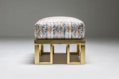 Gabriella Crespi Brass Gabriella Crespi Style Lounge Chair and Ottoman 1970s - 1431146