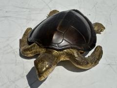 Gabriella Crespi Brass Hawksbill Turtle Sculpture Box - 3668456