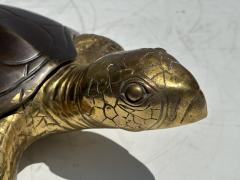 Gabriella Crespi Brass Hawksbill Turtle Sculpture Box - 3668461