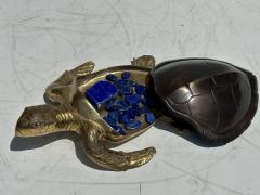 Gabriella Crespi Brass Hawksbill Turtle Sculpture Box - 3668465