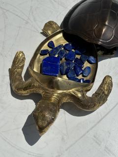 Gabriella Crespi Brass Hawksbill Turtle Sculpture Box - 3668466