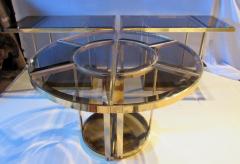 Gabriella Crespi Bronze and Glass Sectional Dining Table Gabriella Crespi Style Italy 1970s - 579600