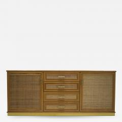 Gabriella Crespi French Mid century brass and bamboo sideboard 1970s - 997434