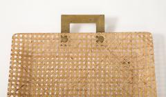 Gabriella Crespi Gabriela Crespi Christian Dior Rattan Tray with Brass Handles France 1950 - 4509672