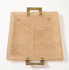 Gabriella Crespi Gabriela Crespi Christian Dior Rattan Tray with Brass Handles France 1950 - 4509674