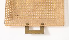 Gabriella Crespi Gabriela Crespi Christian Dior Rattan Tray with Brass Handles France 1950 - 4509675