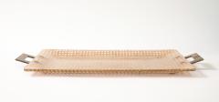 Gabriella Crespi Gabriela Crespi Christian Dior Rattan Tray with Brass Handles France 1950 - 4509679
