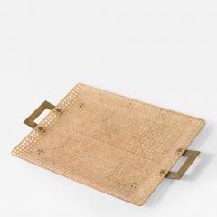 Gabriella Crespi Gabriela Crespi Christian Dior Rattan Tray with Brass Handles France 1950 - 4509728